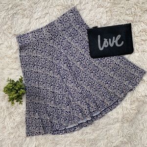 Loft Pull On Circle Skirt 💗 Purple & Ivory